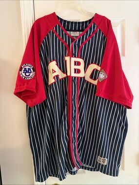 ABC ATLANTA BLACK CRACKERS #38 SEWN PINSTRIPE NEGRO LEAGUE BASEBALL JERSEY 4XL